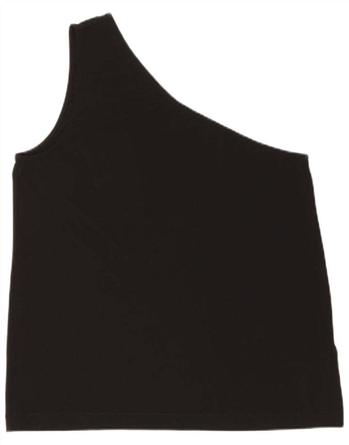 COS Haut asymétrique épaule dénudée pour femme UK 42 Medium Noir Viscose