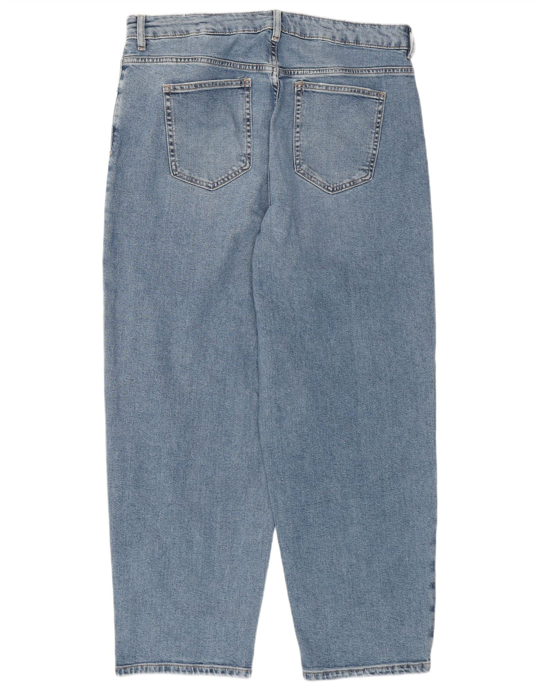 MARKS & SPENCER Jean taille haute Barrel pour femme UK 16 Large W34 L28 Bleu