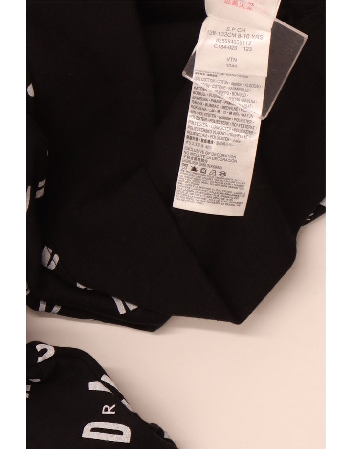 JORDAN Pull à capuche graphique pour garçon 8-9 ans Petit coton noir