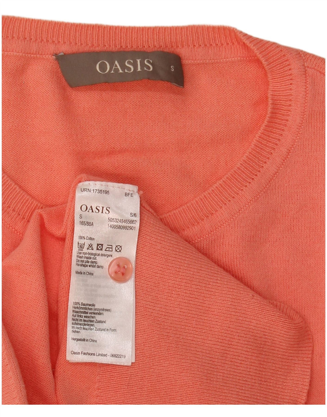Oasis Cardigan pour femme UK 10 Petit coton orange