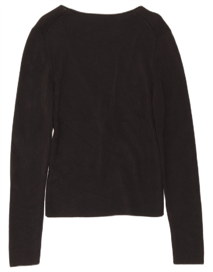 Guess Haut à manches longues pour femme UK 12 Rayonne noire moyenne