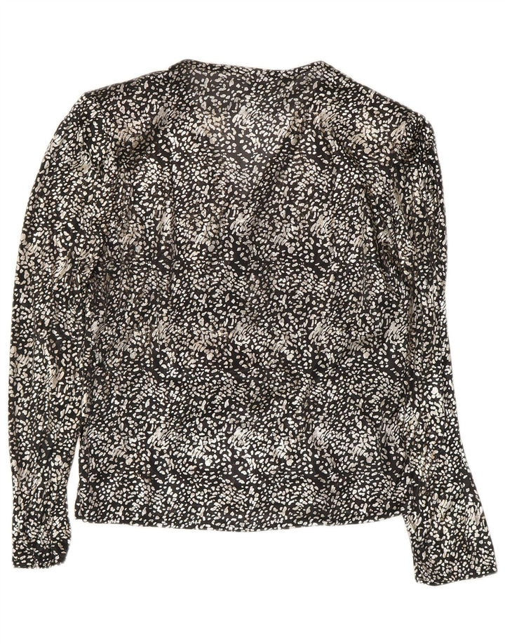 C & A Chemisier à manches longues pour femme EU 40 Noir moyen imprimé animal