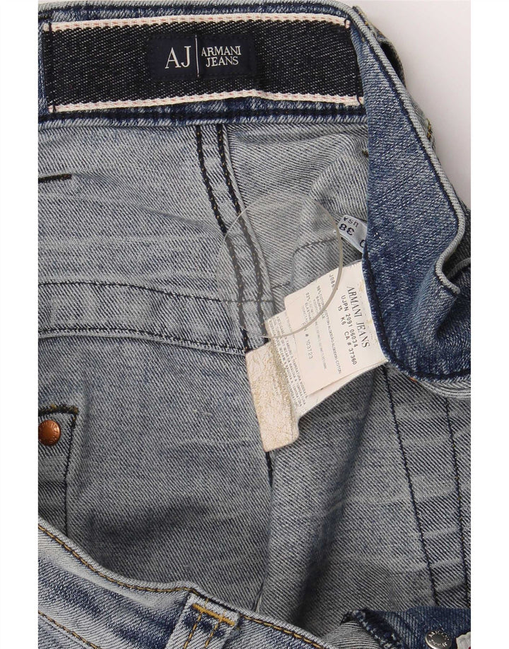Armani Jeans droits en détresse pour hommes W38 L32 coton bleu