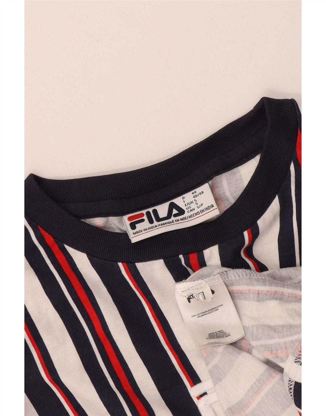 Fila T-Shirt Graphique Haut Petit Coton Rayé Multicolore Homme