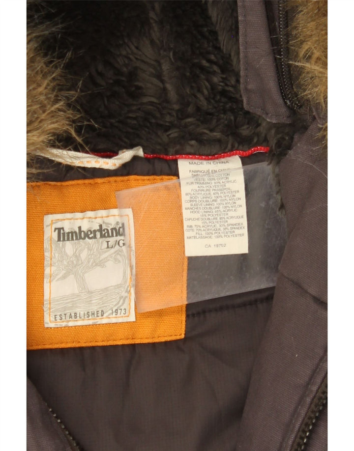 TIMBERLAND Veste Parka à capuche pour homme UK 40 Large Gris Coton
