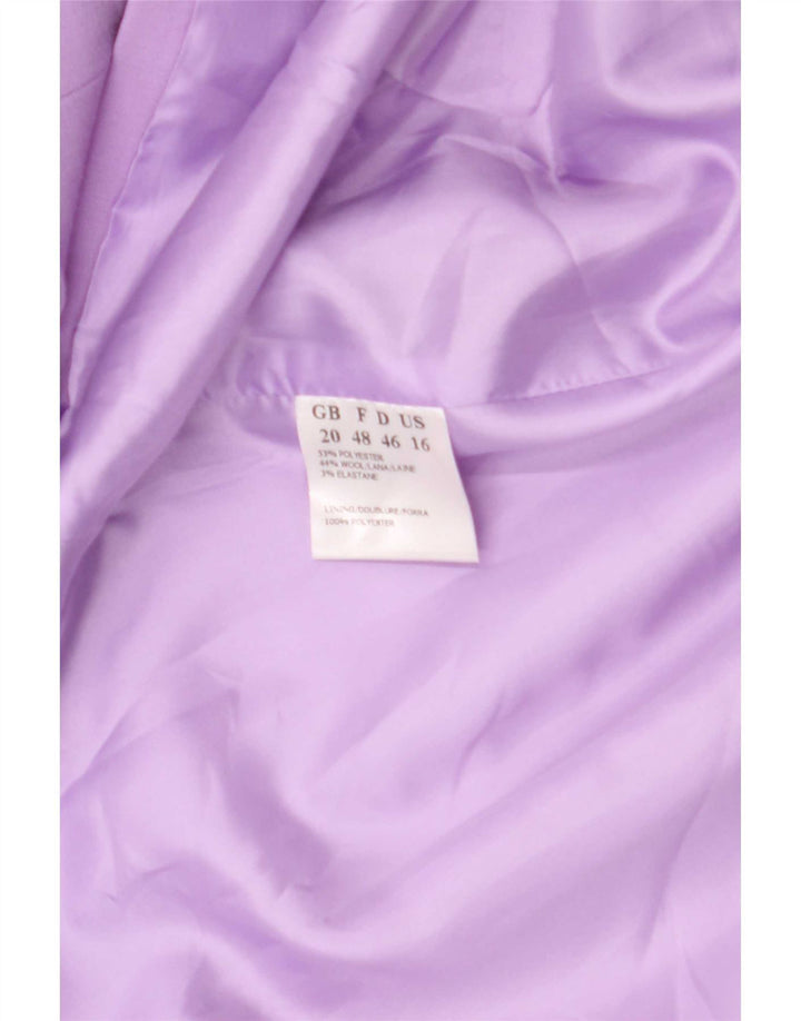 Jacques Vert Veste Blazer 1 Bouton Femme UK 20 2XL Violet Polyester