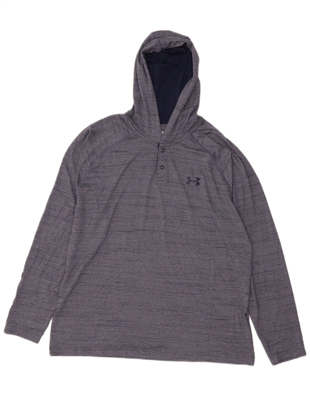 UNDER ARMOUR Heat Gear Haut à capuche à manches longues pour homme Bleu marine moucheté