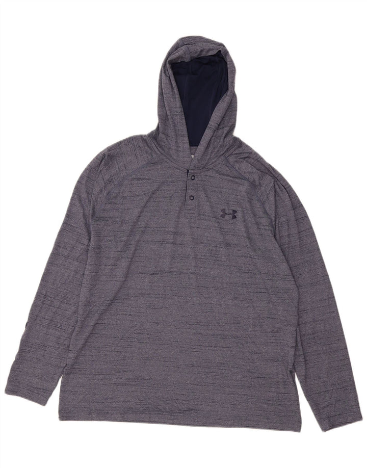 UNDER ARMOUR Heat Gear Haut à capuche à manches longues pour homme Bleu marine moucheté