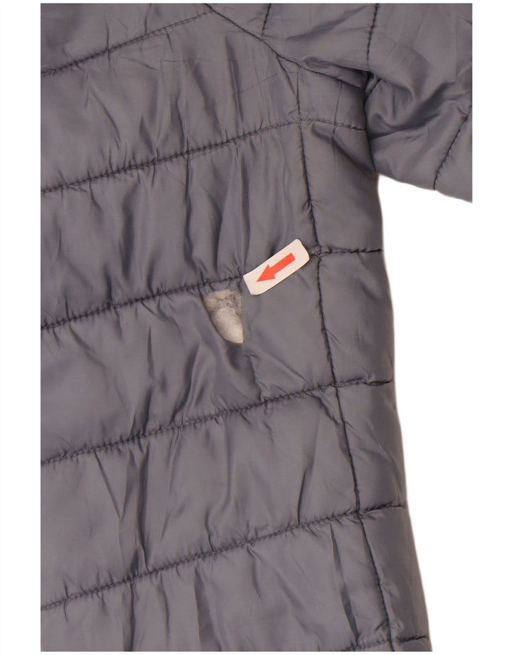 Zara Veste matelassée à capuche pour femme UK 14 Large Gris Polyester