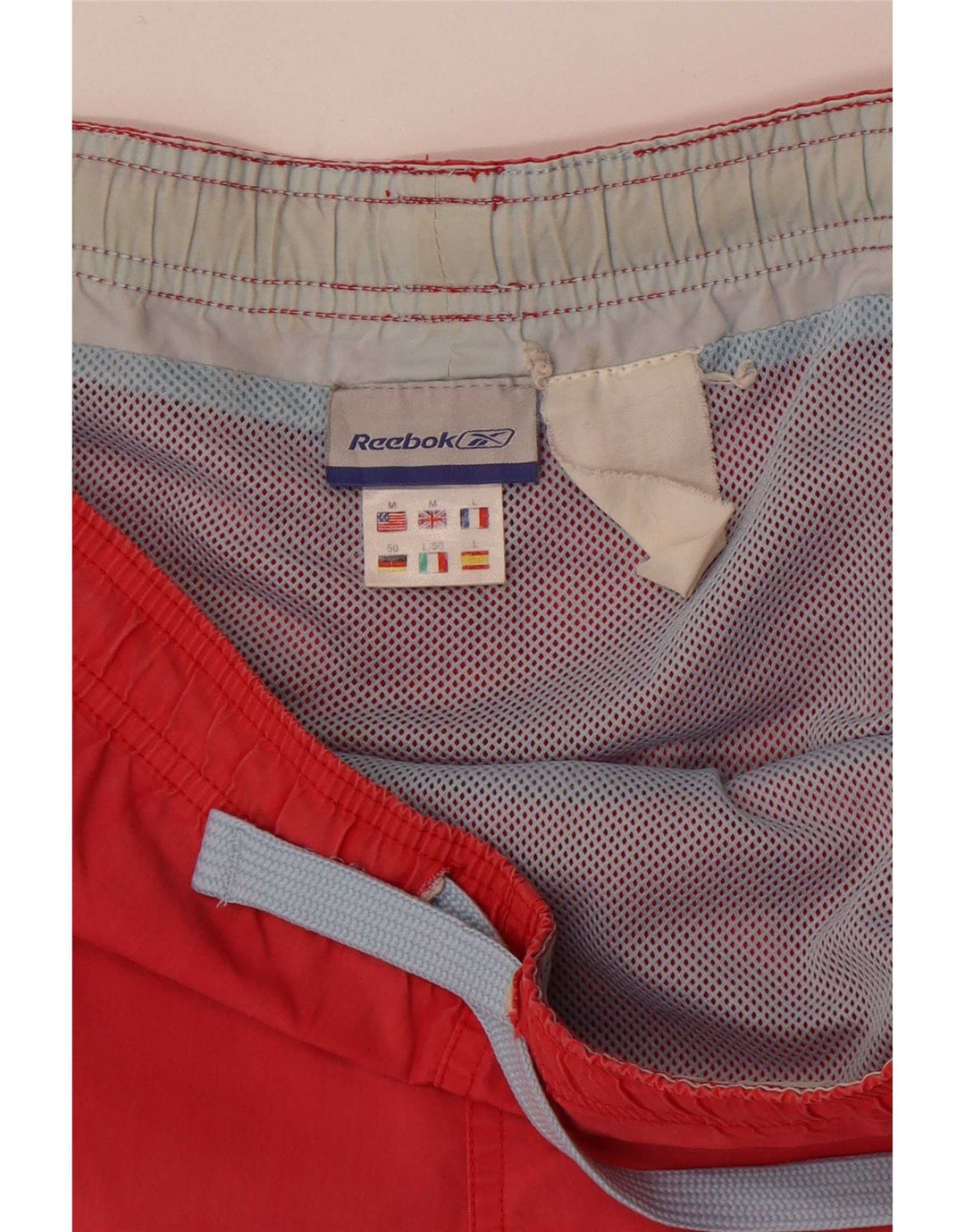 Reebok Short de Bain Homme Rouge Moyen Polyester Sports