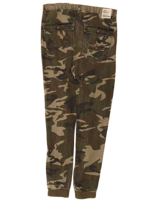 Zara Pantalon Chino Joggers Garçon 13-14 ans W30 L28 Vert Camouflage