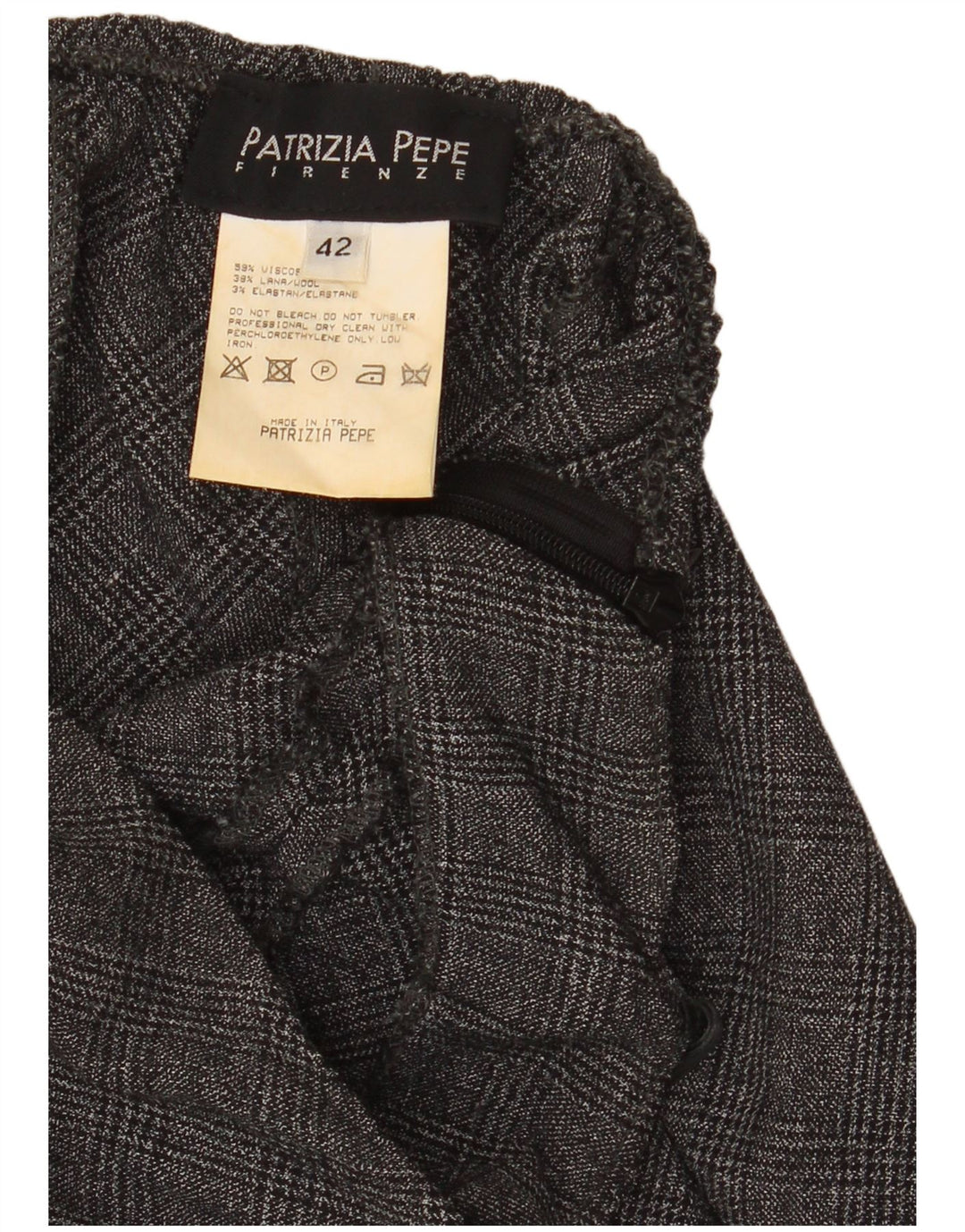 Patrizia Pepe Femme Robe Bustier IT 42 Viscose Pied-de-Poule Gris Moyen