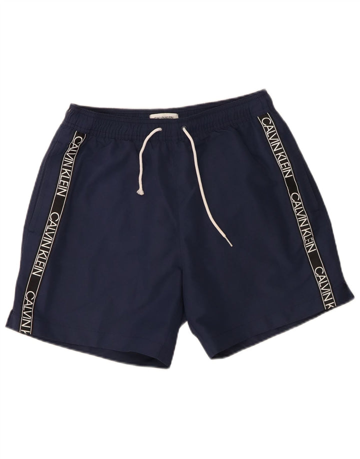 Calvin Klein Short de bain graphique pour homme Petit bleu marine Polyester