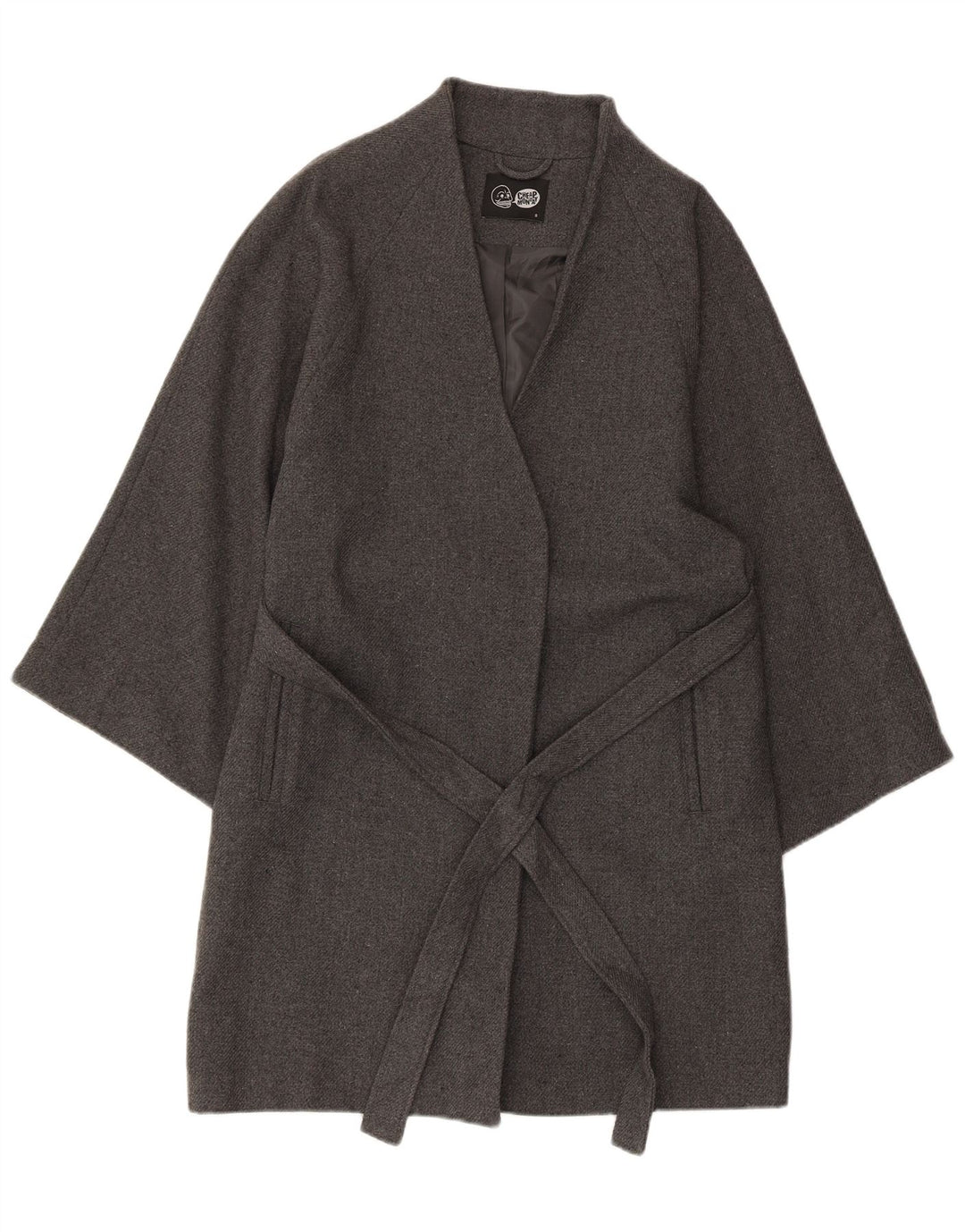 CHEAP MONDAY Manteau Femme UK 10 Petit Gris Acrylique