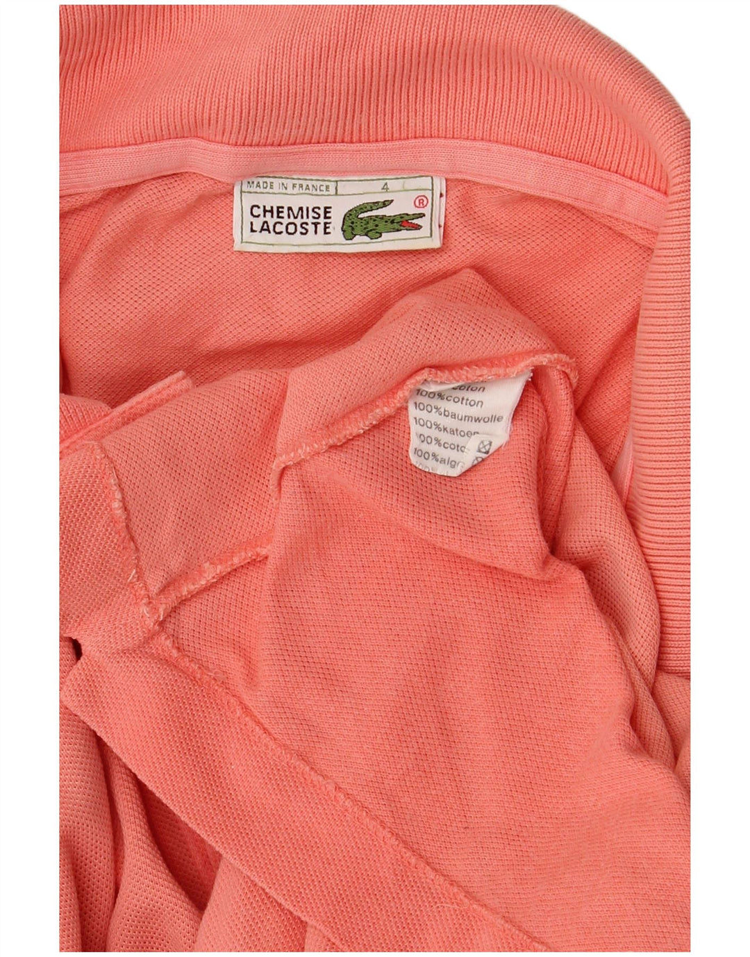 Lacoste Polo Homme Taille 4 Coton Rose Moyen