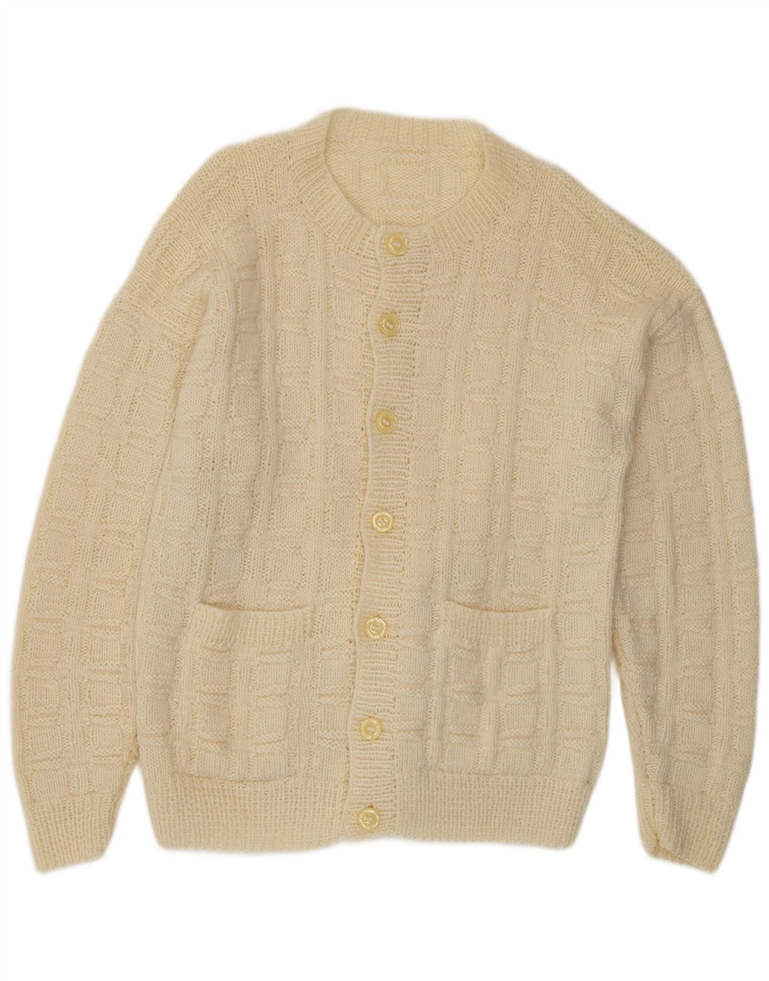 vintage Mens Cardigan Pull Grand Beige