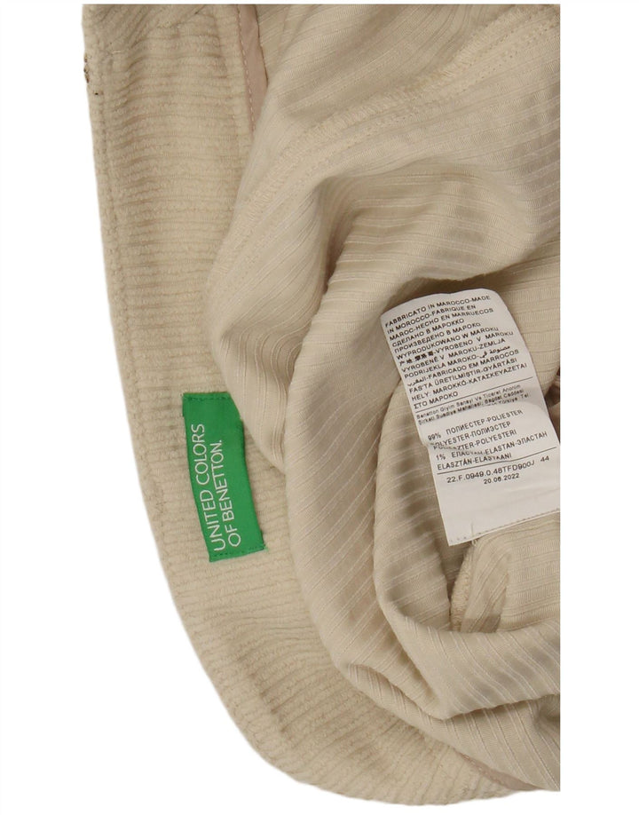 Benetton Short en velours côtelé pour femme UK 12 Medium W28 Beige Polyester