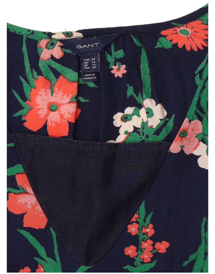 Gant Chemisier Femme UK 16 Large Bleu Marine Floral