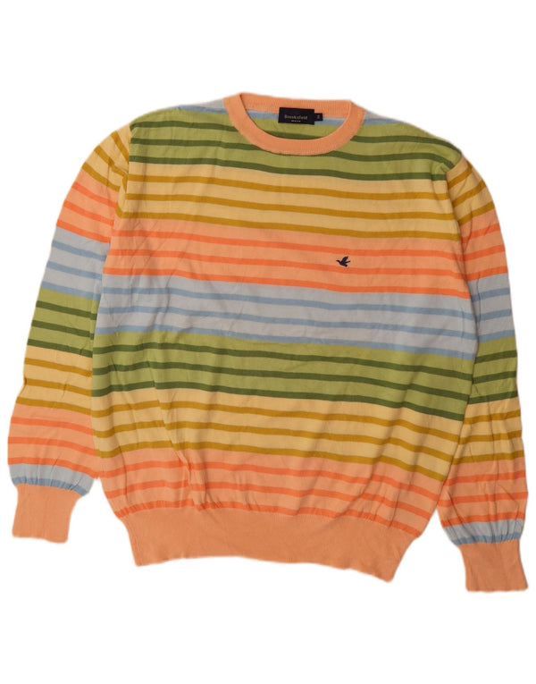 Brooksfield Pull col rond pour homme IT 56 XL rayé multicolore