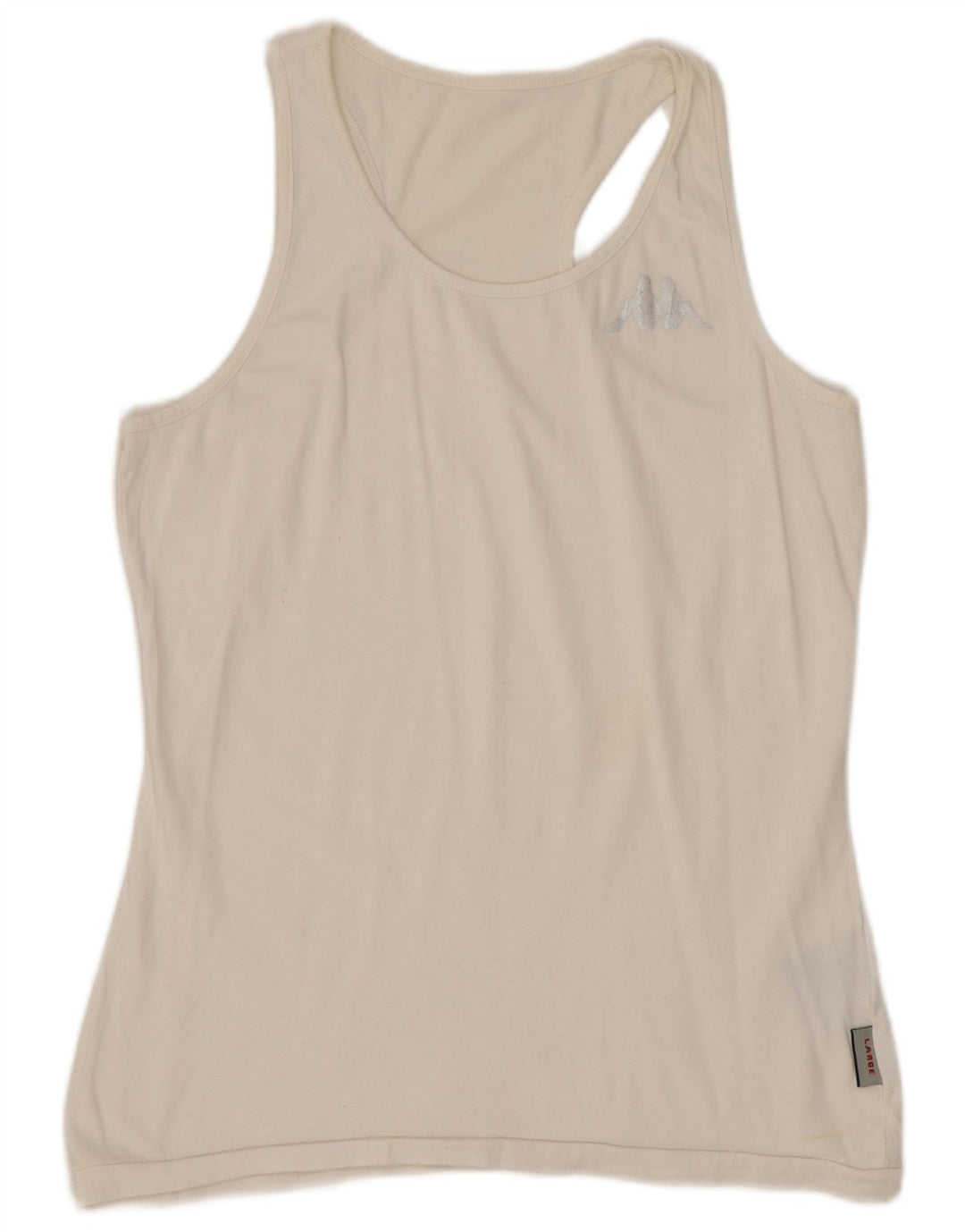 KAPPA Débardeur Femme UK 14 Large Blanc Coton