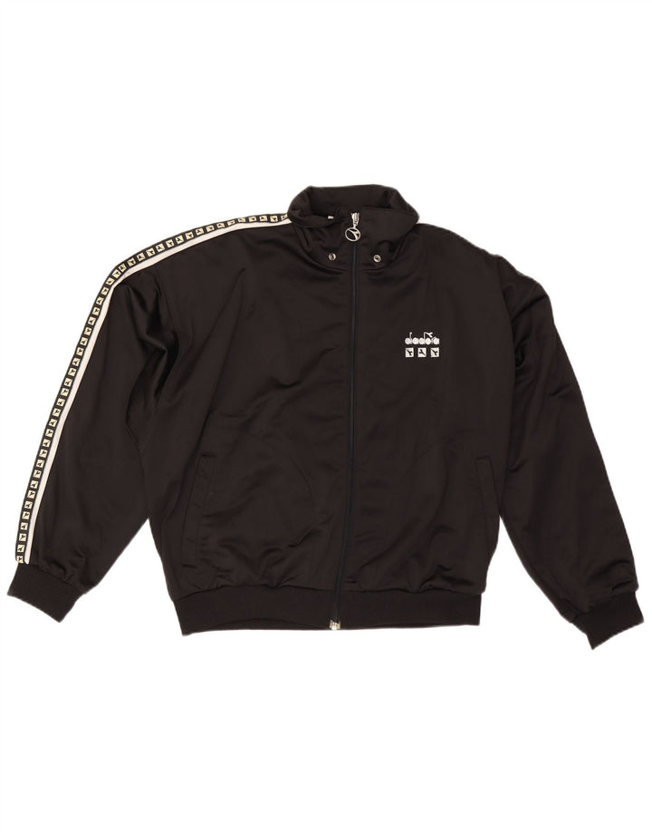 Diadora Veste de survêtement graphique pour hommes UK 34 XS Noir Polyester