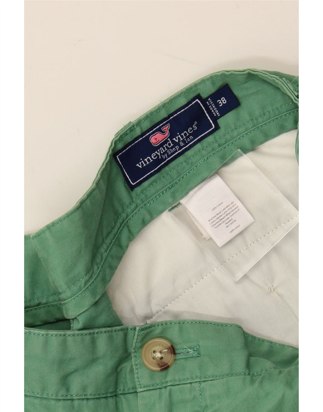 VINEYARD VINES Short Chino Homme W38 XL Vert Coton