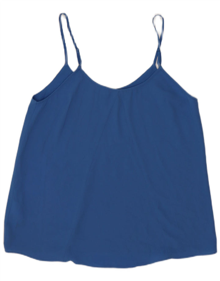 Oasis Femmes Crop Cami Top UK 10 Petit Bleu Polyester