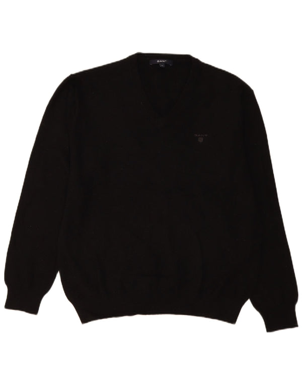 Gant Pull col V Femme UK 18 XL Laine Noir