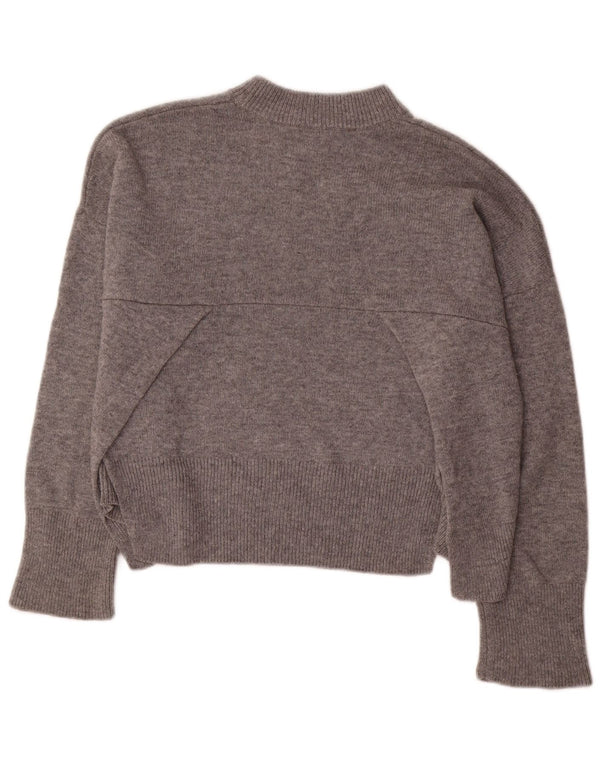Whistles Pull surdimensionné à col roulé pour femme UK 10 Petite laine grise