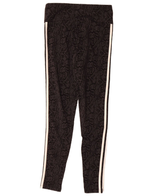 Adidas Leggings Femme UK 12/14 Coton Imprimé Animal Noir Moyen