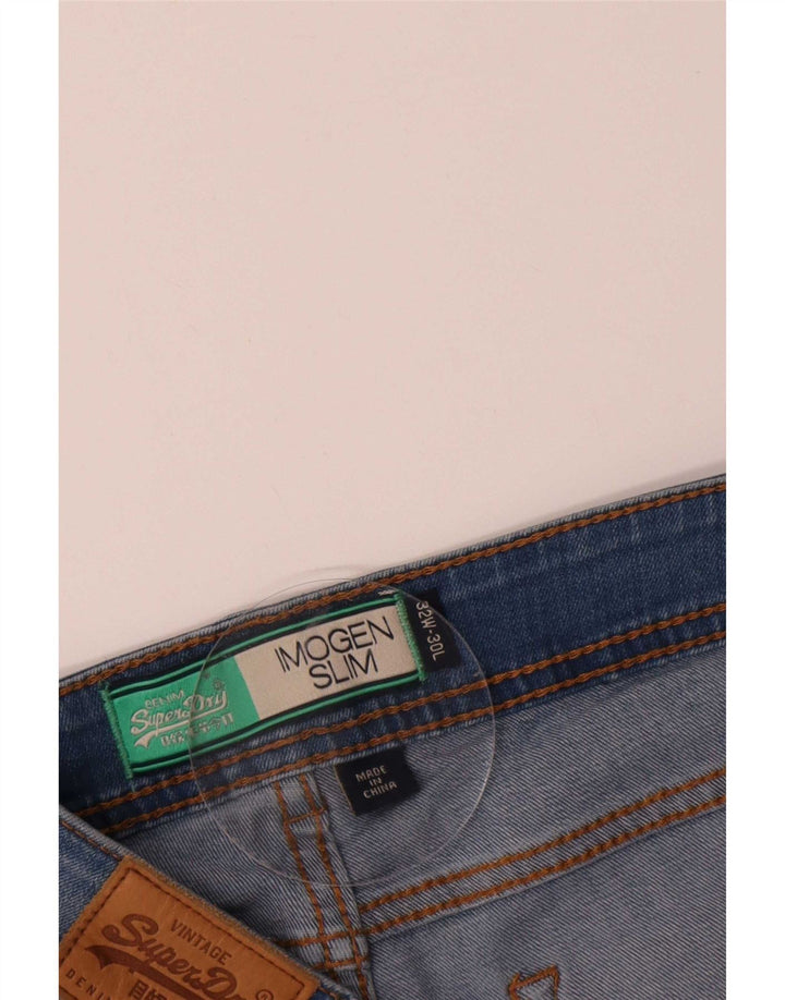 Superdry Jean Slim Imogen Femme W32 L30 Bleu Coton