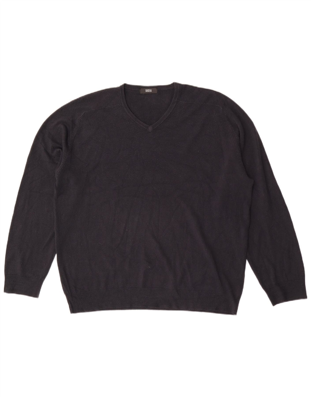 Marks & Spencer Pull col V pour homme XL Bleu marine Acrylique