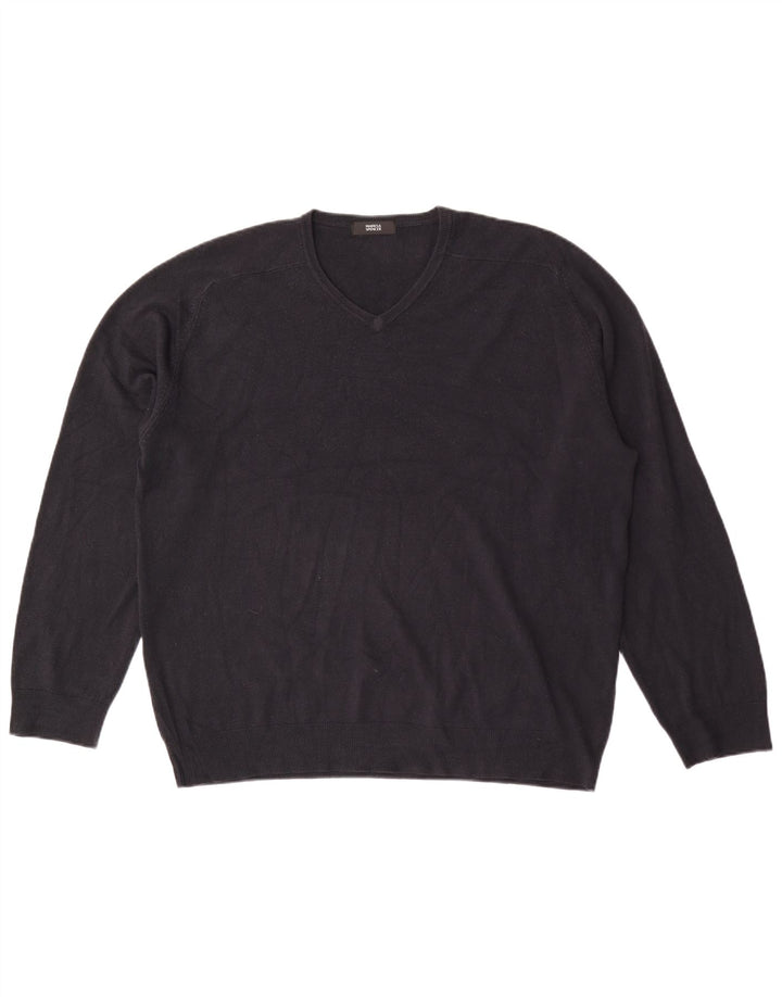 Marks & Spencer Pull col V pour homme XL Bleu marine Acrylique