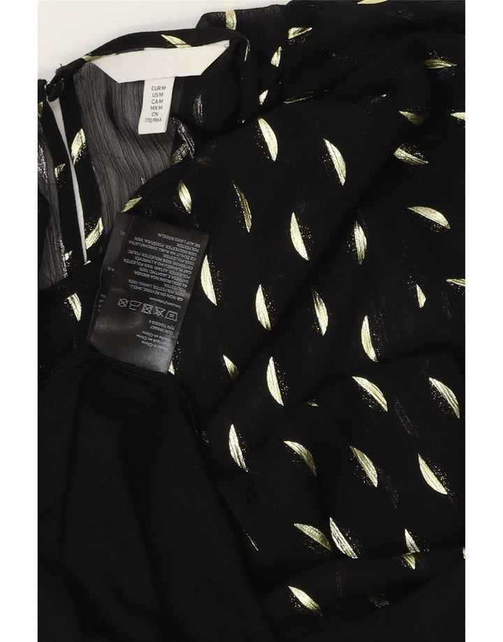 H&M Femme Robe Maxi UK 44 Medium Noir Tacheté Polyester