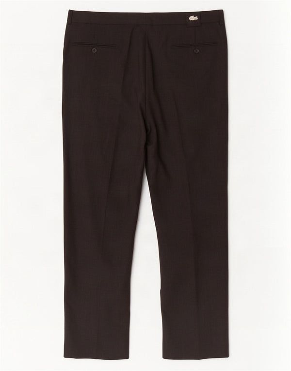 Lacoste Mens Pegged Suit Pantalon Taille 46 Large W36 L27 Laine Grise