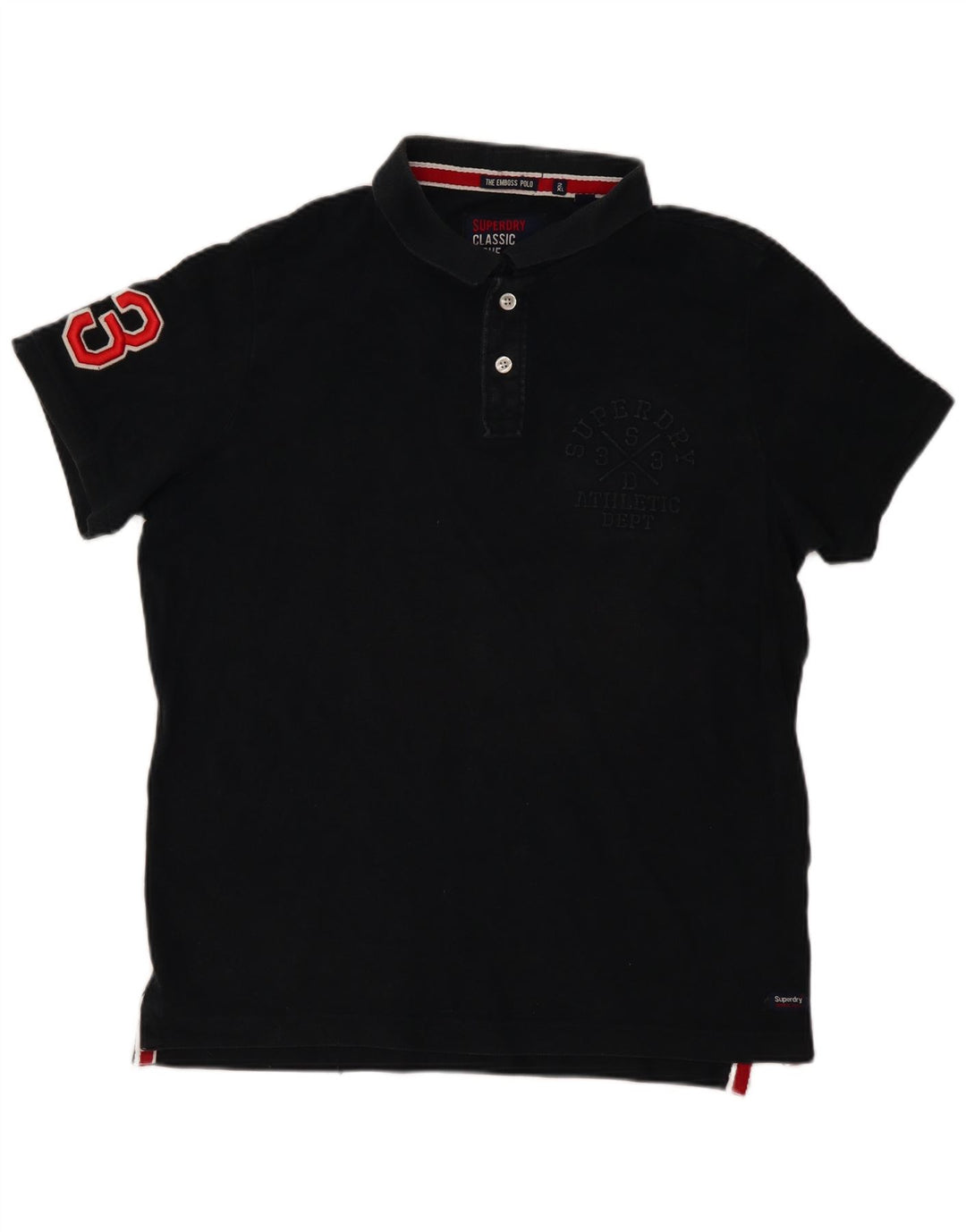 SUPERDRY Polo Graphique Homme 2XL Noir Coton