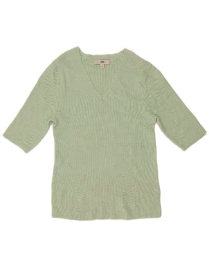 Marks & Spencer Chemisier Top UK 12 Femme Vert Moyen Viscose