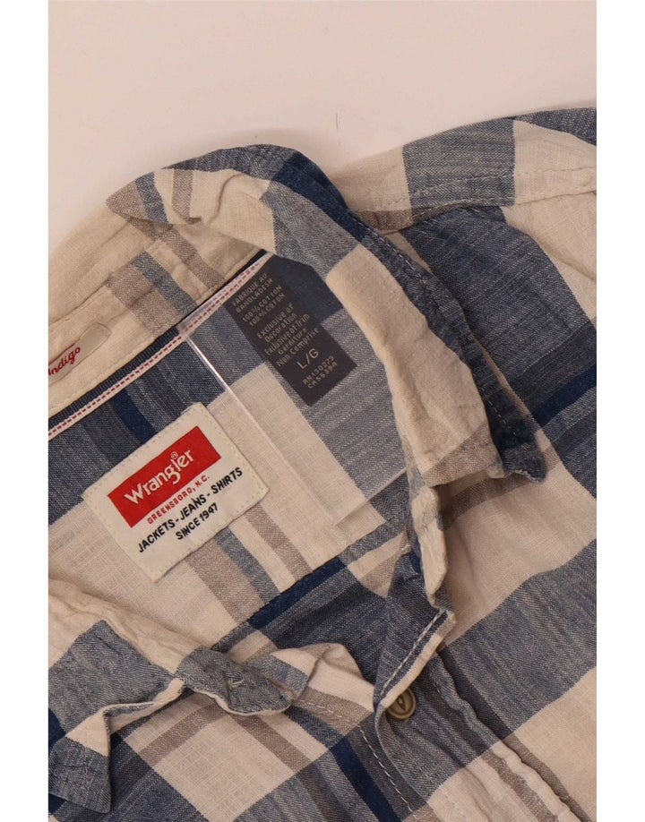 Wrangler Chemise Homme Grand Carreau Beige Coton