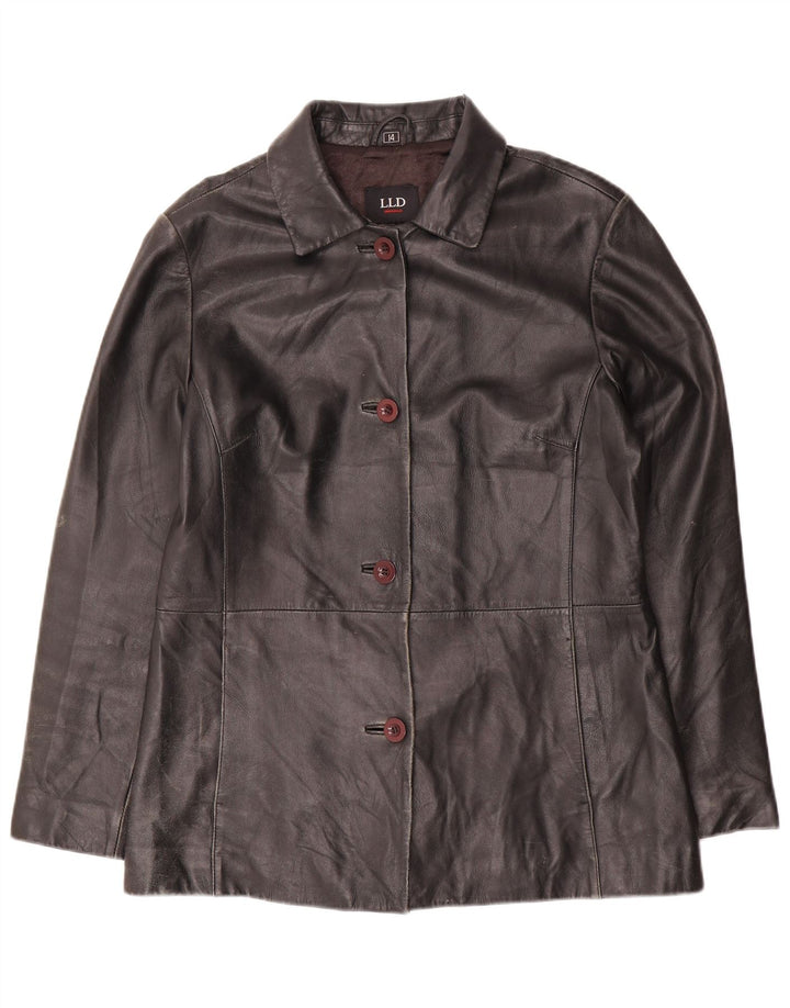 LLD Veste en cuir femme UK 14 Grand cuir noir