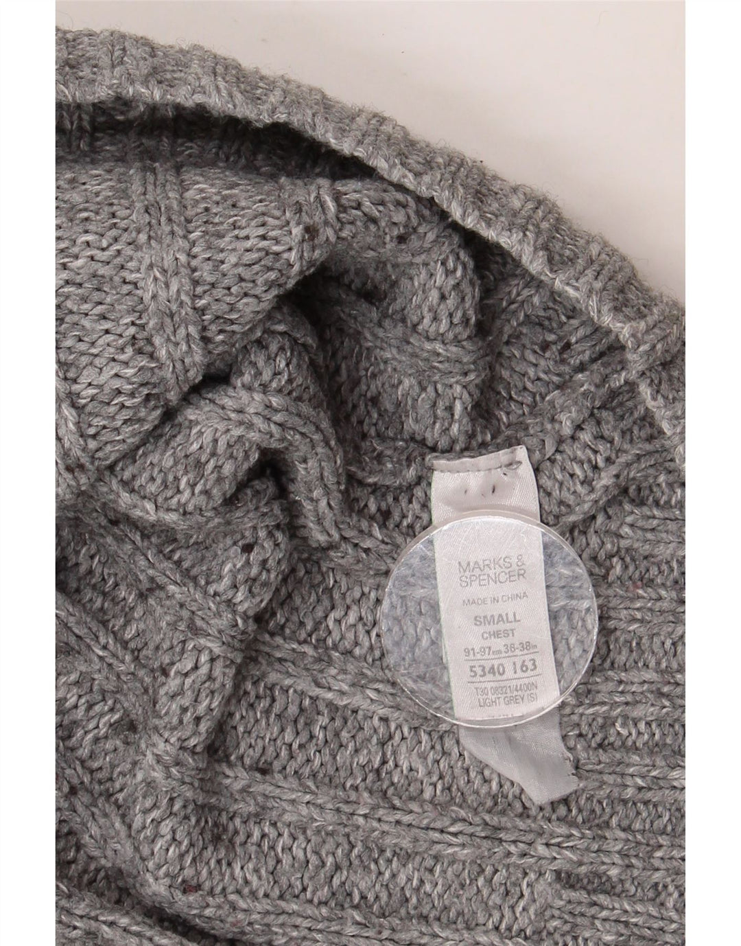 MARKS & SPENCER Pull col zippé homme petit gris acrylique