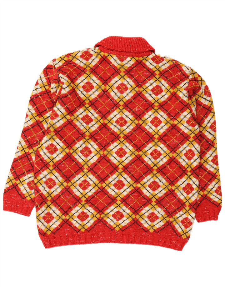 Foxhound Pull col zippé pour homme XL Rouge Argyle/Diamond Laine