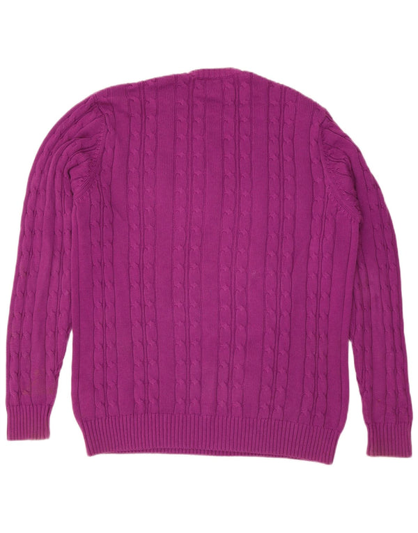 Marks & Spencer Pull à col rond pour homme en coton violet Taille L