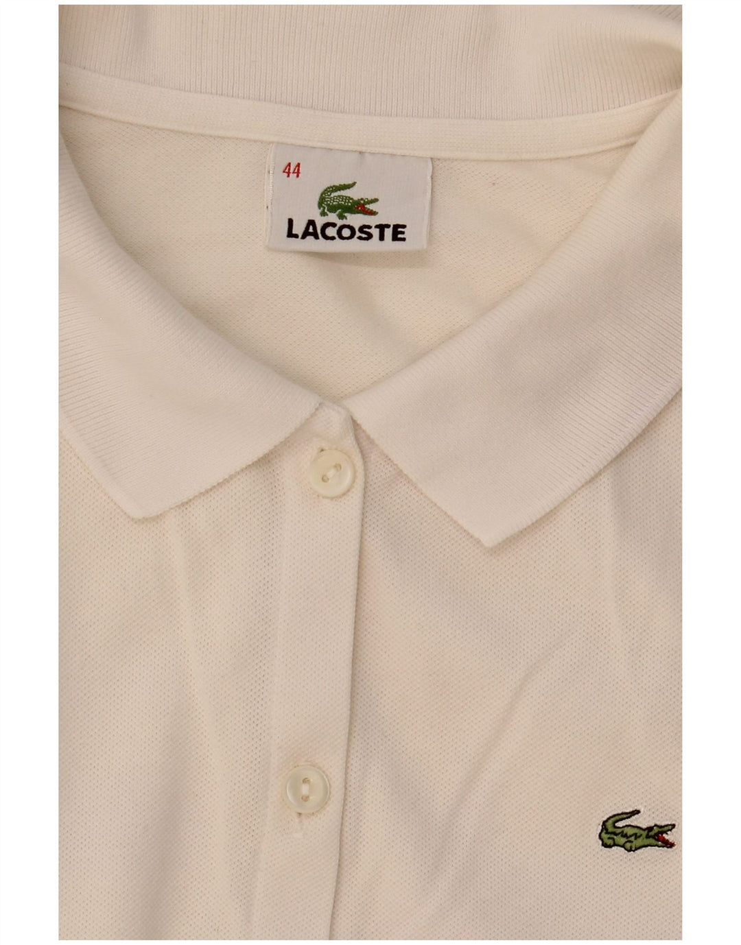 Lacoste Chemise à manches courtes pour femme Taille 44 Grand Blanc