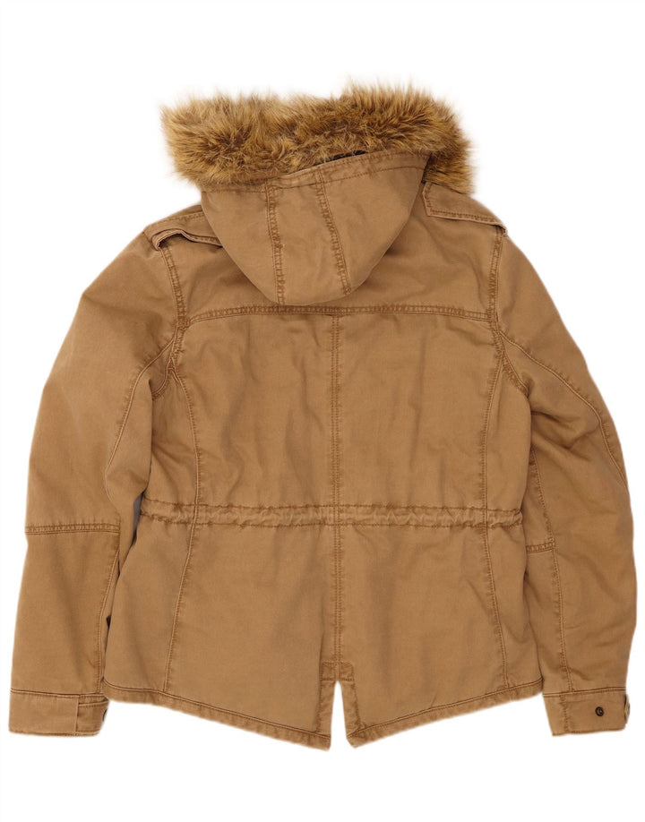 LEVI'S Parka à capuche pour femme UK 16 Large Marron Coton