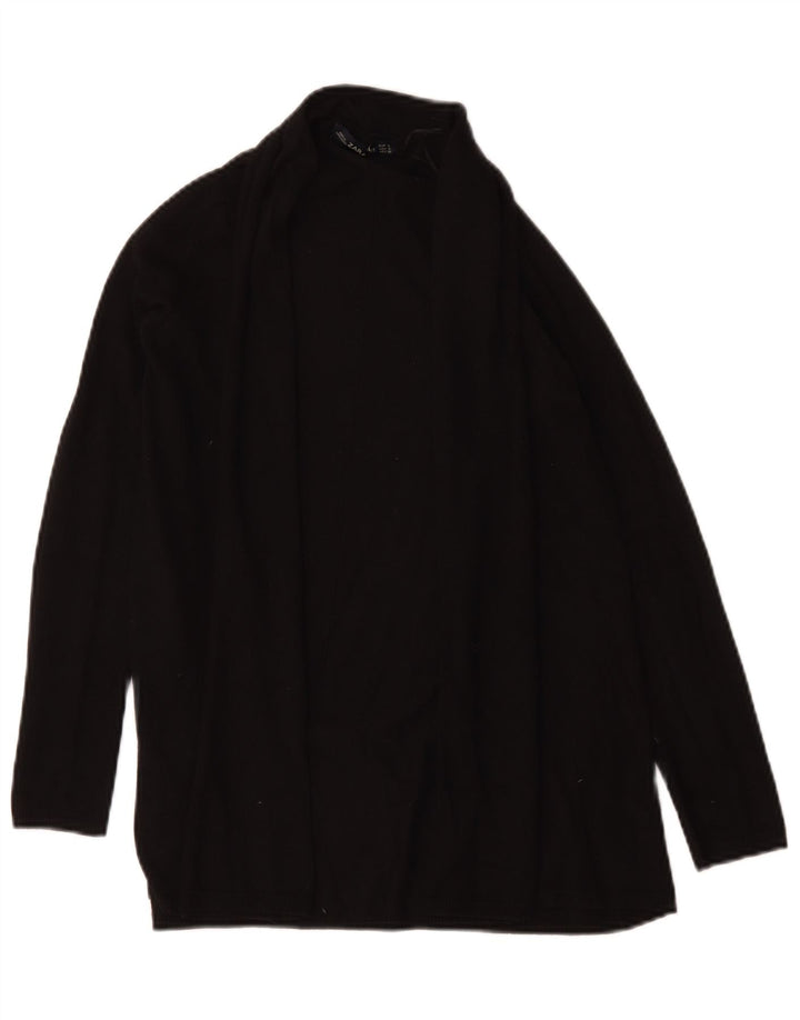 Zara Cardigan Femme Pull UK 10 Petit Viscose Noir