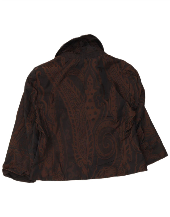 Phase Eight Veste blazer à manches 3/4 pour femme UK 14 Marron moyen Paisley