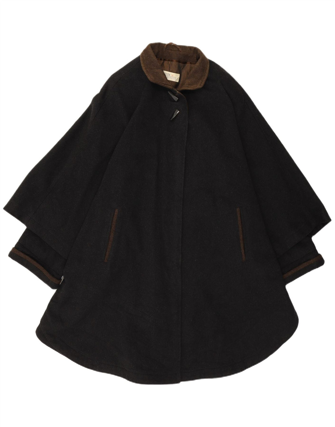 MADEMOISELLE Petite Poncho Manteau Femme UK 20 2XL Gris Laine Vierge