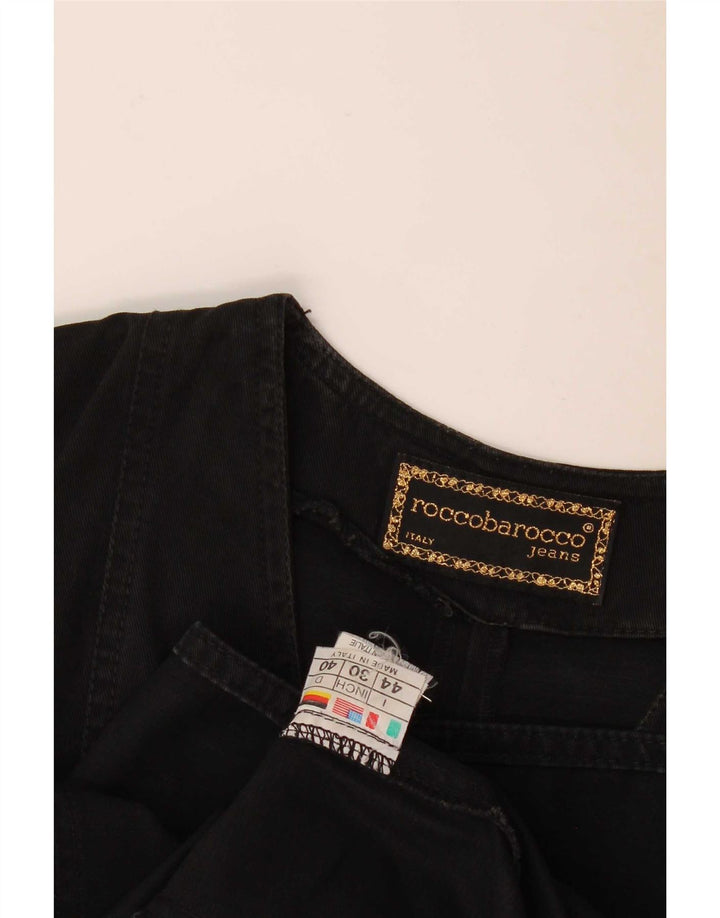 Roccobarocco Robe en jean sans manches pour femme IT 44 Coton noir moyen