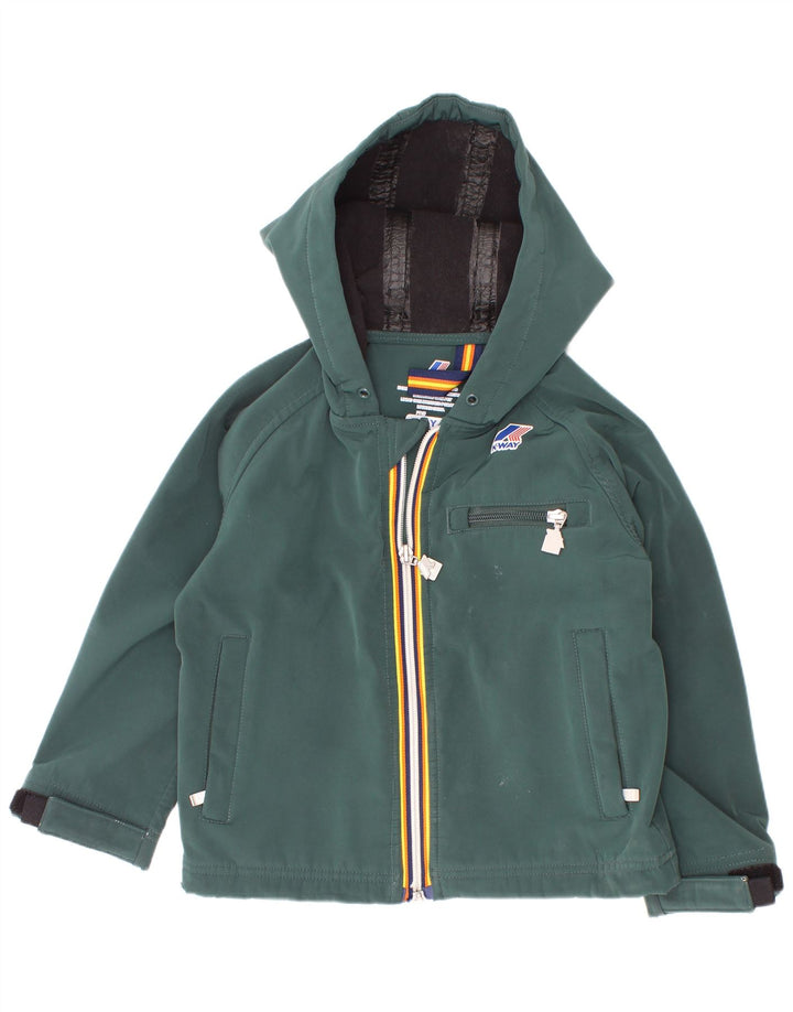 K-Way Veste coupe-vent à capuche pour garçon 4-5 ans Vert Polyester