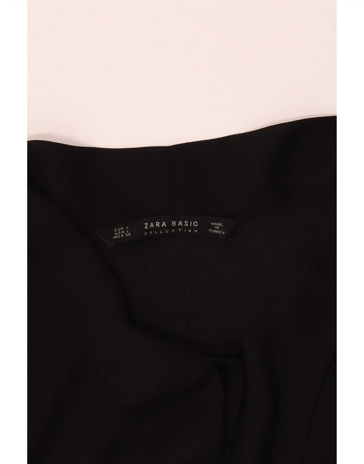 Zara Womens Front Tie Blouse Top UK 14 Grand Noir